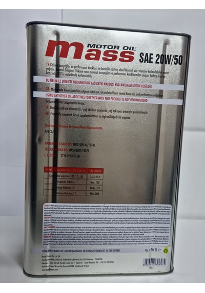 Mass Performance 20W-50 Motor Yağı