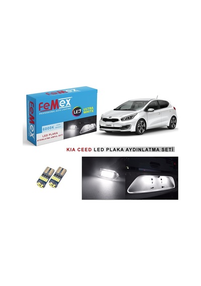 Kia Ceed Led Plaka Aydınlatma Ampul Seti Femex Parlak Beyaz