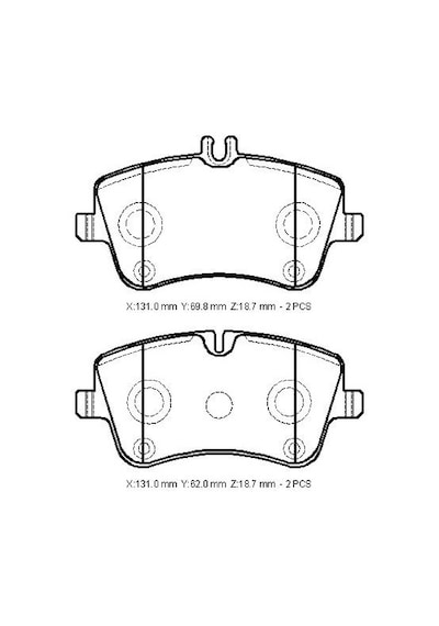 Mercedes C Class- W203- 00/07 Ön Fren Balatası Kablosuz Disk 131x69,8x18,7/131x62x18,7 Bram