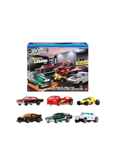 Hot Wheels 1:64 Ölçekli Metal Oyuncak Araba Ve Kamyonlar, Özel Süslemelere Sahip 6'lı Hw Legends Araç Seti Stiller Çeşitlilik Gösterebilir , Jby78