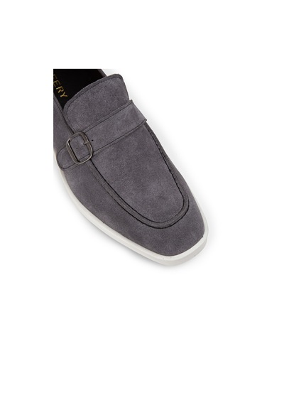 Deery Hakiki Süet Gri Tokalı Erkek Loafer Ayakkabı - 01959mgrıc01 Gri