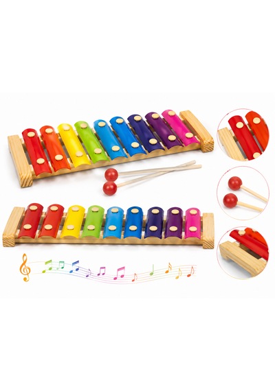 Oyuncak Ahşap Renkli Ksilofon 8 Notalı Eğitici Müzik