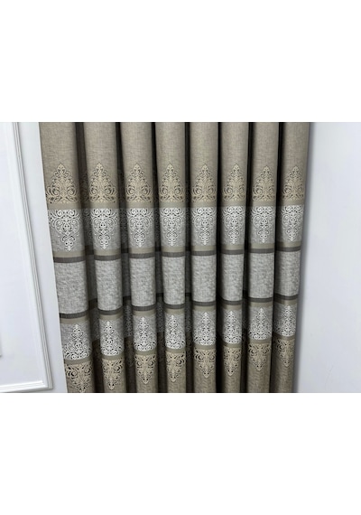 Nivemeshome Çakı Fj672069 V-5327 Toprak 1/3 Sık Pileli Fon Perde Apm Toprak
