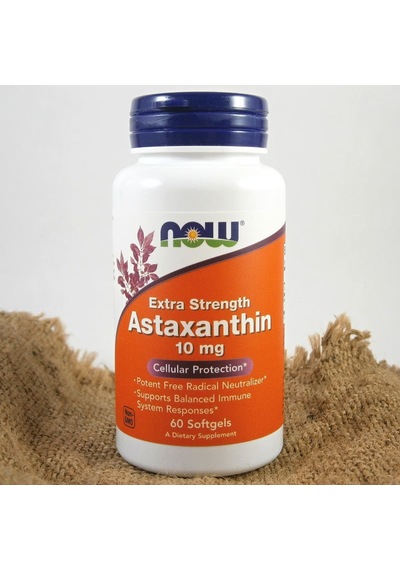 Now Foods Astaxanthin Antioxidants Immune System 10 Mg 60 Softgels