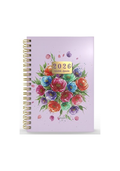Spiralli 2026 Günlük Ajanda Flowers 5 Çok Renkli
