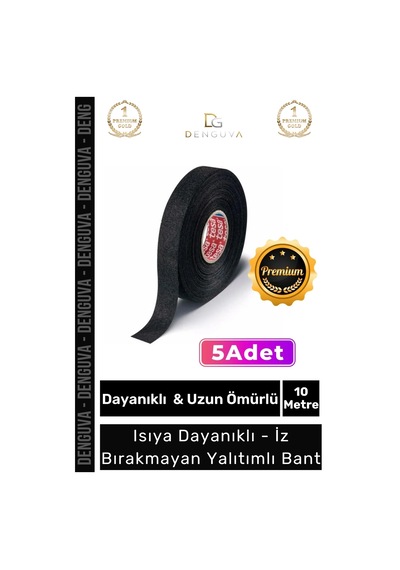 Premium Isıya Dayanıklı Aşınma Direnci Kalıntı Bırakmayan Alev Geciktirici 10mt Yalıtım Bant 5 Adet