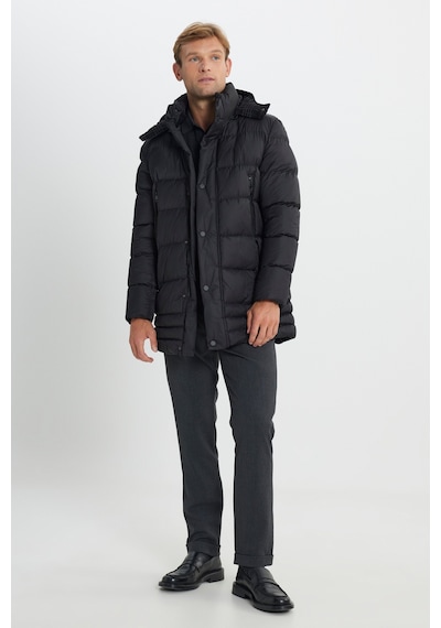AC&Co / Altınyıldız Classics Erkek Siyah Standart Fit Normal Kesim Çıkma Kapüşonlu Dik Yaka Yan Cepli Kaban Siyah AC&Co / Altınyıldız Classics Erkek Siyah Standart Fit Normal Kesim Çıkma Kapüşonlu Dik Yaka Yan Cepli Kaban Siyah