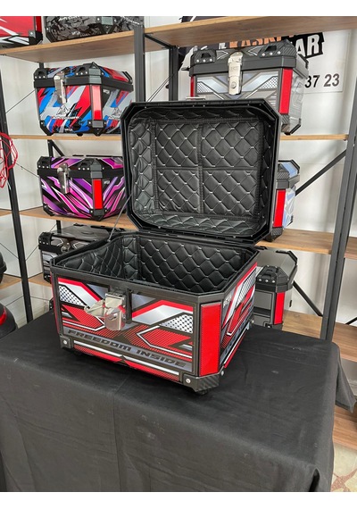 Rexx 45 Litre Motosiklet Arka Çanta Adventure Kırmızı