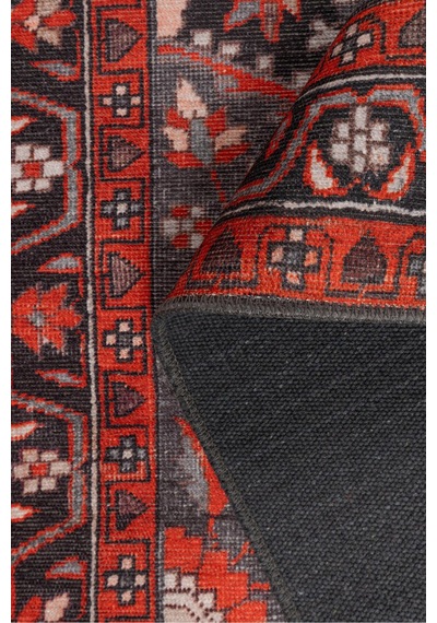 Foldy Vintage Desenli Dokuma Taban Dekoratif Kırmızı Halı Fl 46 Kırmızı 10