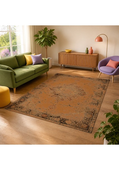 Kartela Halı Melo Halı Jüt Taban Dokuma Halı Bakır - 120 X 180 Cm