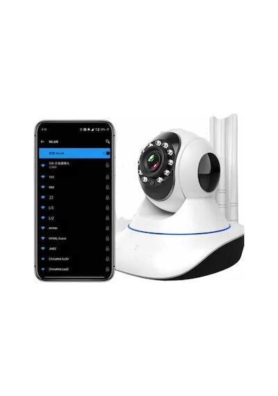 Akıllı - 624 - Gece Görüşlü Sensörlü Wifi Kamera Telefondan - Kmrsfres - Takip Edilebilir