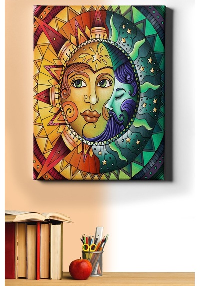Webstyle Sayılarla Boyama Seti Kasnaklı Güneş Ve Ay 60 X 75 Cm