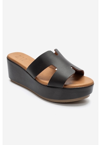Luvishoes Lıa Kahverengi Cilt Hakiki Deri Dolgu Topuklu Kadın Terlik
