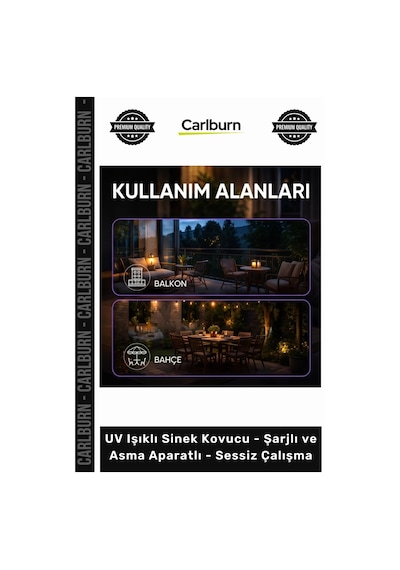 Özel Üretim Portatif Kamp Mor Işık Şarjlı Asma Aparatlı Sessiz Çalışma Uv Işıklı Sinek Kovucu