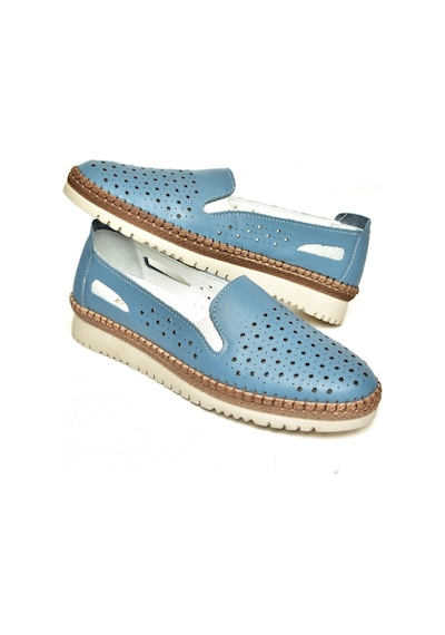 Fox Shoes P555501103 Mavi Hakiki Deri Kadın Ayakkabı Mavi-hakiki Deri Mavi
