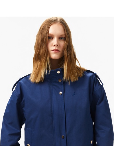 Nautica Kadın Lacivert Regular Fit Dik Yaka Montdüz55j016t