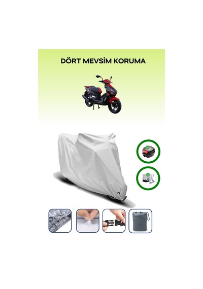 Gri Arka Çanta Ve Kilit Uyumlu Apachi Xrs Uyumlu Motor Brandası