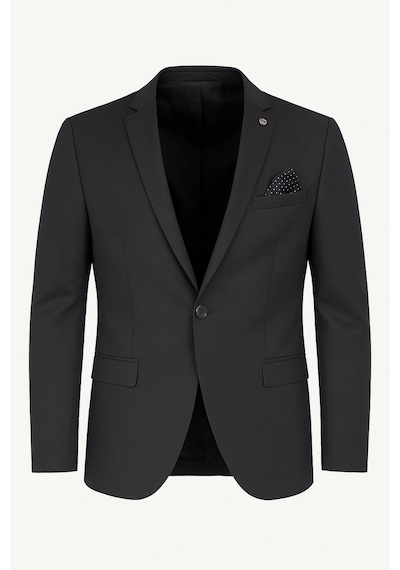 Plus Scorpion Erkek Siyah Blazer Ceket İtalyan Kesim, Tek Düğmeli, Tek Yırtmaçlı Şık Klasik Model Siyah