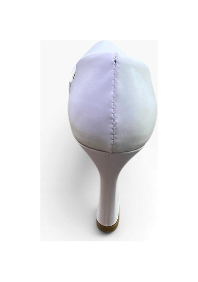 İremsu Kadın Kadeh Topuklu Simli Rugan Mat Stiletto Beyaz - 938559482 Beyaz