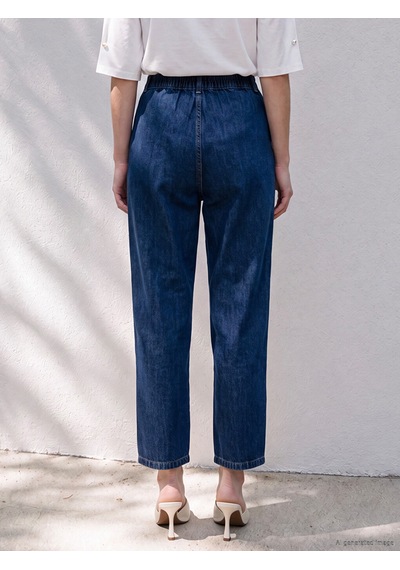 Lcwaıkıkı Curve Lacivert Beli Lastikli Straight Fit Kadın Jean Pantolon