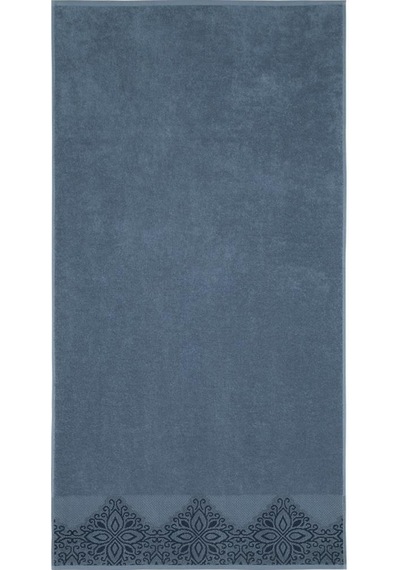 Pamuk Tekli Havlu Jakarlı Karna Home Klover - 70 X 140 Mavi