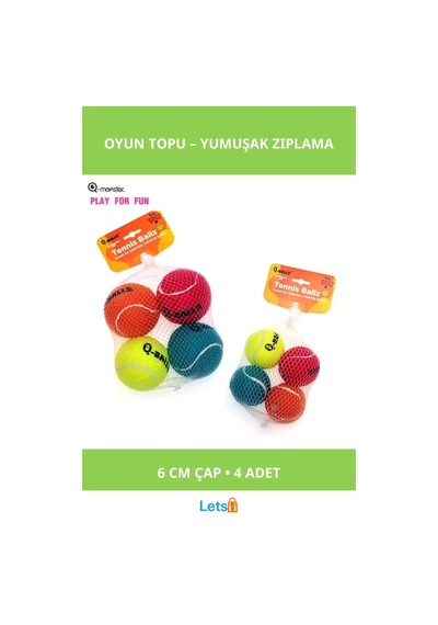 Orta Ve İri Irk Köpekler İçin Yumuşak Oyun Topu 4 Adet 6 Cm