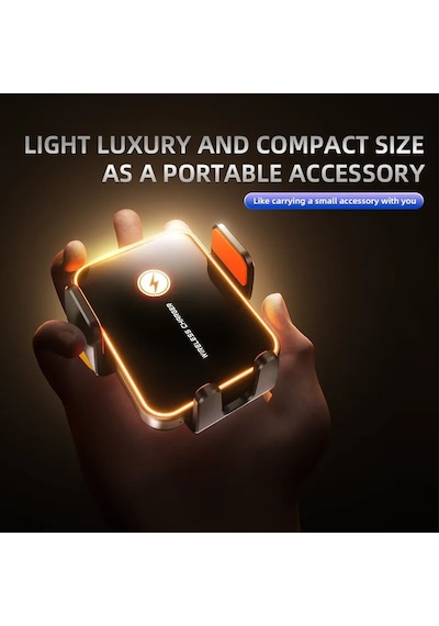 Sd15 15w Hızlı Kablosuz Şarjlı Araç Telefon Tutucu - Rgb Işıklı, Havalandırma Uyumlu, Sarsıntı Önleyici Otomatik Kavramalı