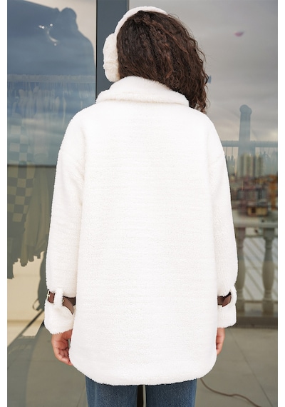 Bigdart 5206 Kadın Oversize Peluş Mont - Taba
