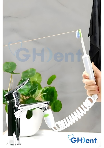Ghdent SH16 6 Başlıklı Fırçalı & Tek Gözlü Tazyikli BPA Free & FDA Kriterli Hibrit Manuel Ağız Duşu﻿﻿