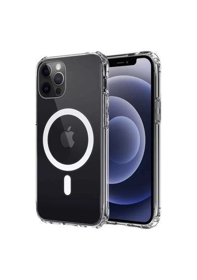 Newface Apple iPhone Uyumlu 12 Kılıf Magneticsafe Şeffaf Silikon - Şeffaf Diğer