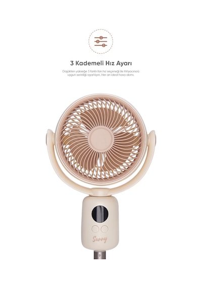 Fressi Jaf18 Taşınabilir Masaüstü Bej Usb Fan