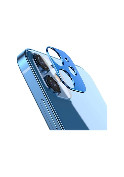Ally Apple Uyumlu iPhone 12 Mini 3D Metal Kamera Koruyucu Lens Mavi