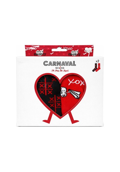 Carnaval Socks Sevgililer Günü Hediyesi Özel Tasarım Kutulu Çorap Seti / Romantik Desenli Unisex Hediye Çorap 2 Li 2000386