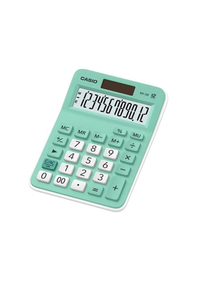 Casio Mx-12b-gn Açık Yeşil 12 Hane Masa Üstü Hesap Makinesi Beyaz