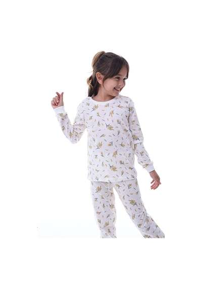 Yumuşak Dokulu Kız Çocuk Bahar Desenli Pijama Takımı 100% Pamuk Konforu Çok Renkli