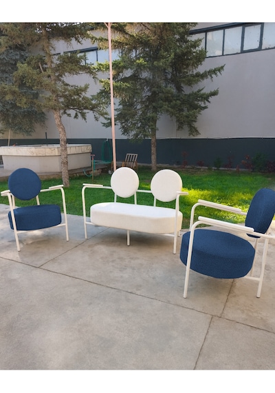 Azra Mobilya Venüs Koltuk Takımı Beyaz İskelet Modern Koltuk Seti Ofis Ve Ev Kullanımı Soft Kumaş Mavi Azra Mobilya Venüs Koltuk Takımı Beyaz İskelet Modern Koltuk Seti Ofis Ve Ev Kullanımı Soft Kumaş Mavi