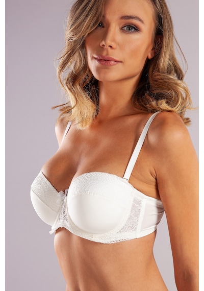 Lenaca Gala Balconette Foam Cup Bra, Ekru Konforlu Ve Şık Sütyen, Strapless Çok Renkli