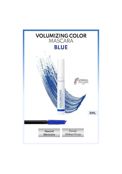 Volumizing Color Hacim ve Uzatma Etkili Renkli Tubing Maskara - Mavi