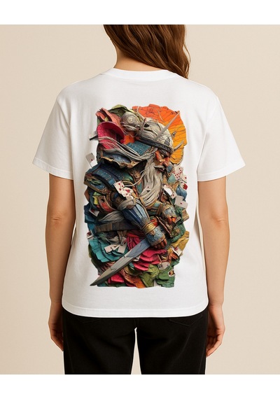 Hugo Boss Kral Baskılı T-shirt Beyaz