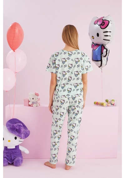 Siyah İnci Lisanslı %100 Pamuk Çok Renkli Bisklet Yaka Pijama Takım Hk002 Yeşil Siyah İnci Lisanslı %100 Pamuk Çok Renkli Bisklet Yaka Pijama Takım Hk002 Yeşil