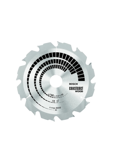 Bosch Optiline Serisi İnşaat Ahşabı İçin 190x30 mm 12 Diş Daire Testere Bıçağı - 2608640633