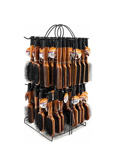 Keops Frç-47 449922 Tarak Bambu Gövde Saç Fırçası Metal Standlı Bambu Sap Silikon Kaplı Uç Fön - 64'li Paket Diğer