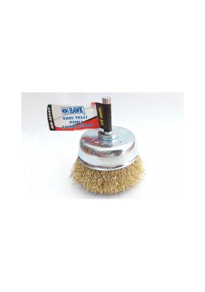 Mey İthalat Hawk Ha10147 Pimli Sarı Tel Çanak Fırça 65 Mm
