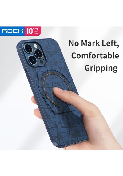 Rock Space Apple Uyumlu iPhone 13 Pro Kılıf Moca Serisi Magsafe Standlı - Mavi Mavi