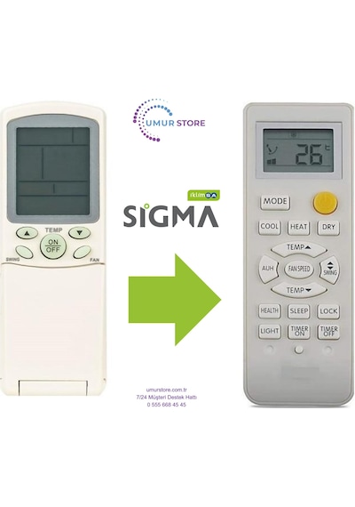 Sigma Haier York Yr-h08 Uyumlu Klima Kumandası