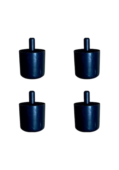 Silindir Plastik Ayak Geçmeli Pimli - 50mm - Siyah 12mm Hks278 - 4 Adet