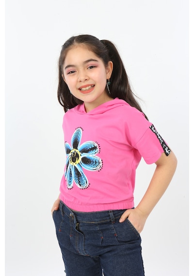Toontoy Kids Toontoy Kız Çocuk Önü Çiçek Baskılı Tişört Fuşya Toontoy Kids Toontoy Kız Çocuk Önü Çiçek Baskılı Tişört Fuşya