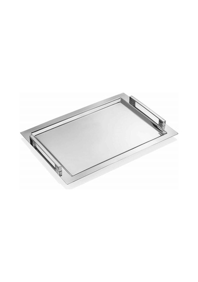 Tiamo Mira Minimal Tasarım Kulplu Çay & Servis Tepsisi 47,5 32,5 Cm Çelik