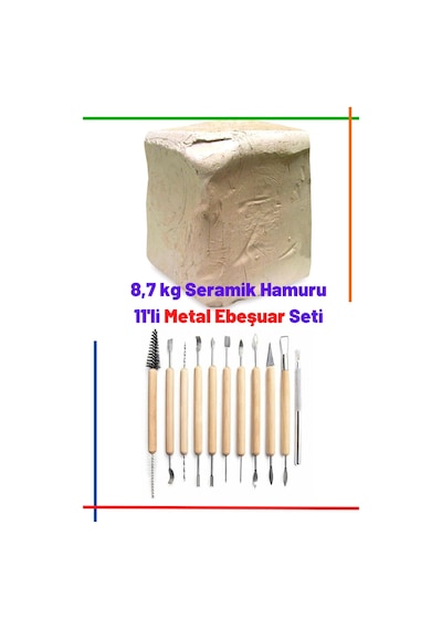 Seramik Hamuru Modelaj Ebeşuar Seti Kil Çamuru Profesyonel Başlangıç Seti Natural Clay Pottery Tools