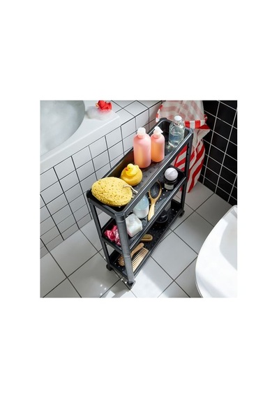 Ikea Vesken Servis Arabası, Siyah, 54x18x71 Cm